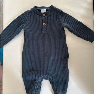 Baby Button-Down Sweater Jumpsuit
